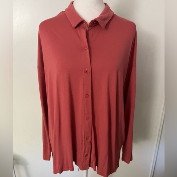 Eileen Fisher Long Sleeve Button Down Top Size Large - Picture 1 of 6